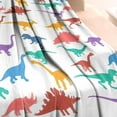 thumbnail image 3 of Colorful Dinosaurs Silhouettes Pattern Blanket,Comfortable Soft Lamb Wool Throw Blanket,All Season,Warm Lightweight Blankets for Sofa Bed Couch Living Room Chair,60"x80", 3 of 4