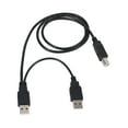 thumbnail image 3 of 2X Dual USB 2.0 Male to Standard B Male Y Cable 80cm for Printer & Scanner & External Hard Disk Drive, 3 of 5