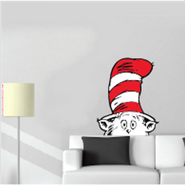 Dr Seuss The Cat in the Hat Classic Standing Quotes Character Wall Art Sticker Vinyl Decal