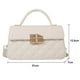 thumbnail image 2 of Nuevo Bolso de Hombro con cierre de textura rombal, pequeño bolso cuadrado, temperamento simple, bolso Joker, blanco, 2 of 5
