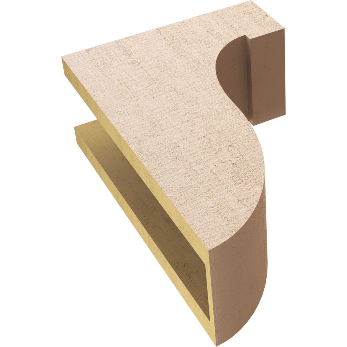 5"W x 10"D x 15"H Classic Del Monte Rough Cedar Woodgrain TimberThane Corbel, Primed Tan