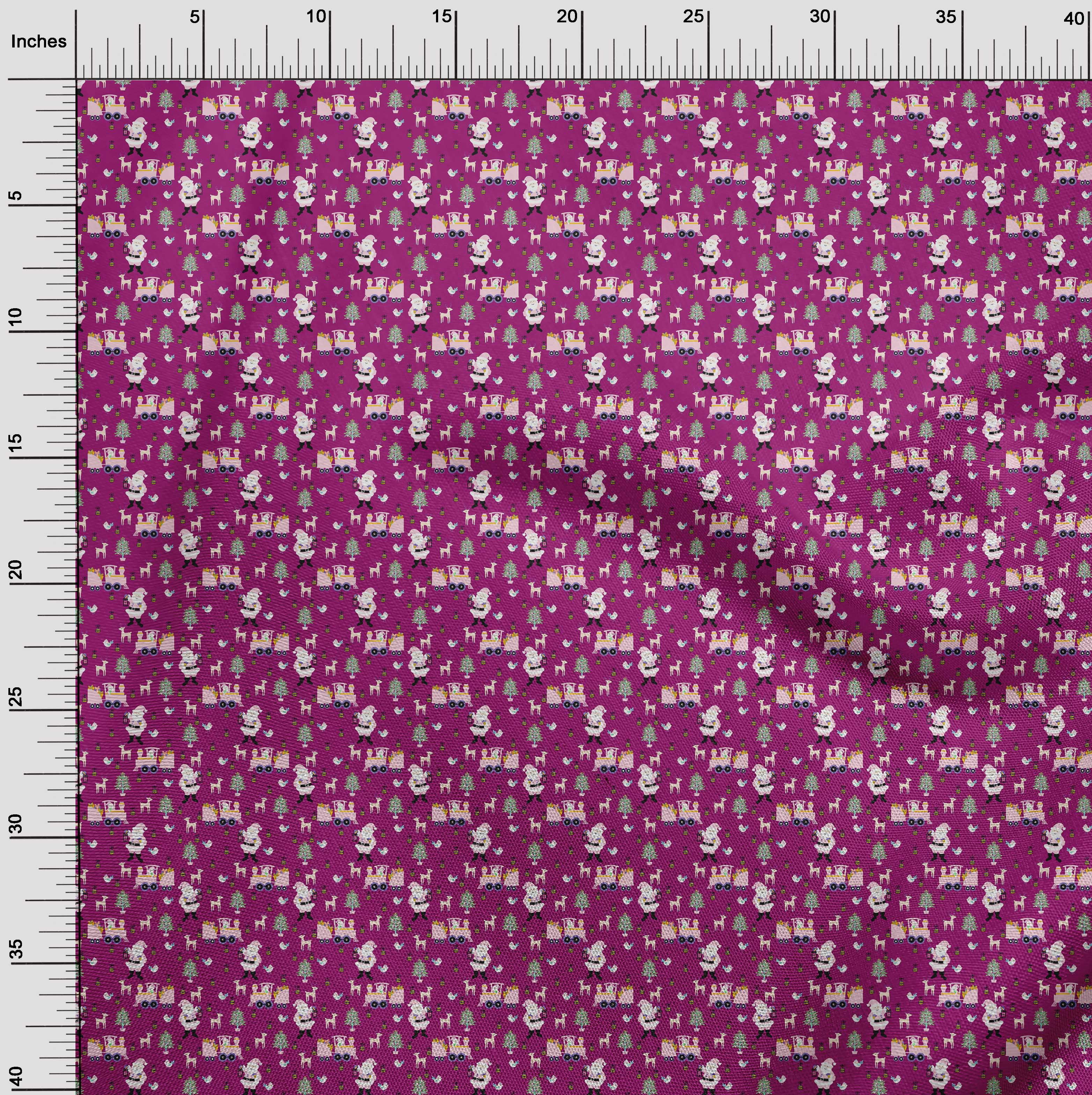 oneOone Silk Tabby Dark Magenta Fabric Christmas Dress Material Fabric Print Fabric By The Yard 42 Inch Wide