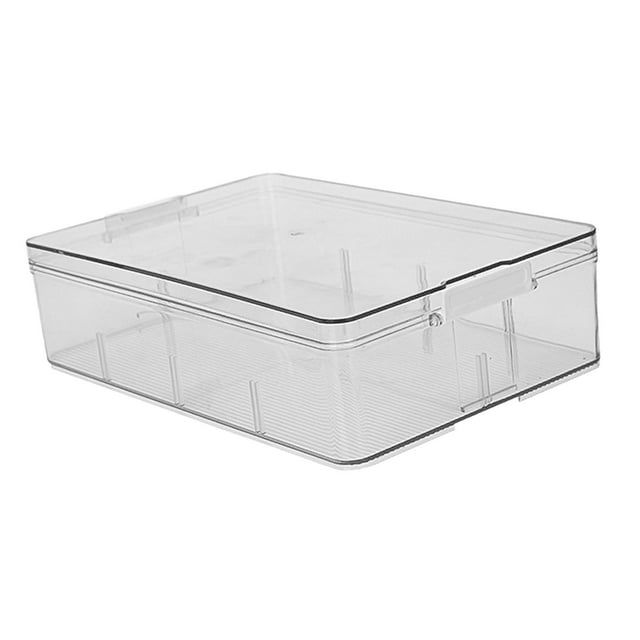 Abbracc Clear Food Storage Organizer Bin Vegetable Fruit Container Box for Fridge Pantry Square