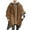 Brown, variant on Men's Fashion Contrast Color Cape - Hooded Woolen Pullover Shawl Coat, Casual Stylish Outerwear, Brown, XXXL