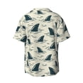 thumbnail image 2 of Xecao offers the Party Shark Cute for Men's Casual Short-sleeved Shirt, a button-up collared shirt with a pocket, perfect for beach vacations and yacht travel in the 3X-Large size., 2 of 7