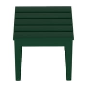 WestinTrends Ashore Oversized Outdoor Side Table, 18 Inch All Weather Poly Lumber Adirondack Patio Side Table Square End Table, Dark Green