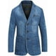 thumbnail image 1 of Blazer de mezclilla para hombre, chaqueta de traje de algodón vintage, abrigo azul para hombre, chaqueta de mezclilla, pantalones vaqueros ajustados, blazers, prendas de vestir exteriores, 1 of 5