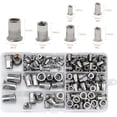 thumbnail image 1 of 165 Pack Écrou Rivet en Acier Inoxydable, Outil Écrou Tête Filetée Plate Kit Assortiment de Capuchons Rivets M3 M4 M5 M6 M8 M10, Accessoire de Réparation de Fixation, 1 of 8