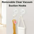 thumbnail image 4 of 4-Pack Heavy Duty Suction Cup Hooks for Glass/Window/Door - Clear, Removable & Reusable Holders for Kitchen/Bathroom/Shower/Wreath, 4 of 7