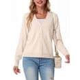 thumbnail image 3 of JWD Womens Cardigan Open Front Button Down Long Sleeve Knit Sweater Top Lightweight Casual Layering Cardigan Oatmeal XL, 3 of 4
