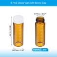 thumbnail image 2 of Uxcell Small Glass Sample Bottles with Lids, 5 pcs 30ml Amber Glass Vials with White Screw Caps Mini Leak Proof Reagent Sealed Bottles with Scale for Solid Liquid Powder Storage, 2 of 6