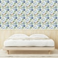 thumbnail image 3 of Ambesonne Floral Peel & Stick Wallpaper for Home, Blurry Abstract Autumn Bloom, 13"x72", Ceil Blue Amber and Green, 3 of 5