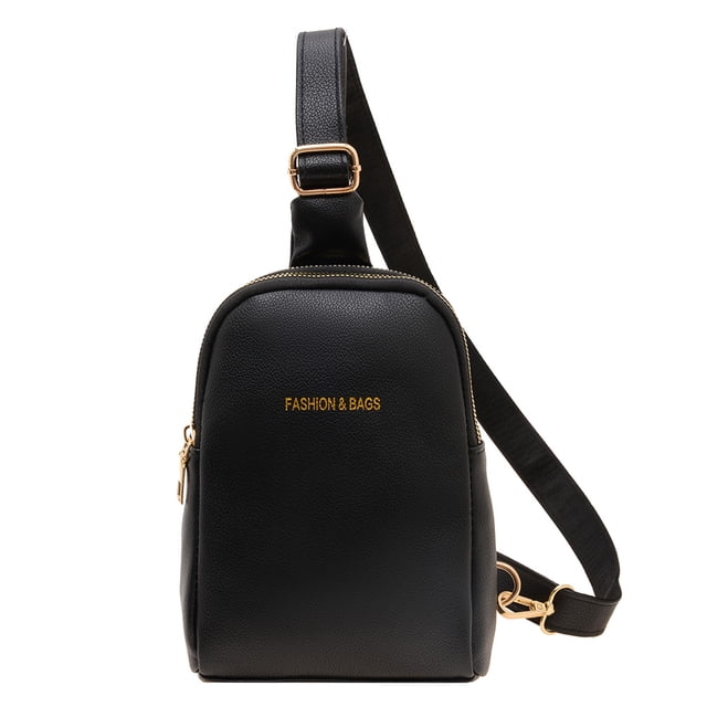 Bolso de pecho informal Bolso bandolera de dama de moda Color sólido para niñas adolescentes (Negro) Likrtyny Para Estrenar