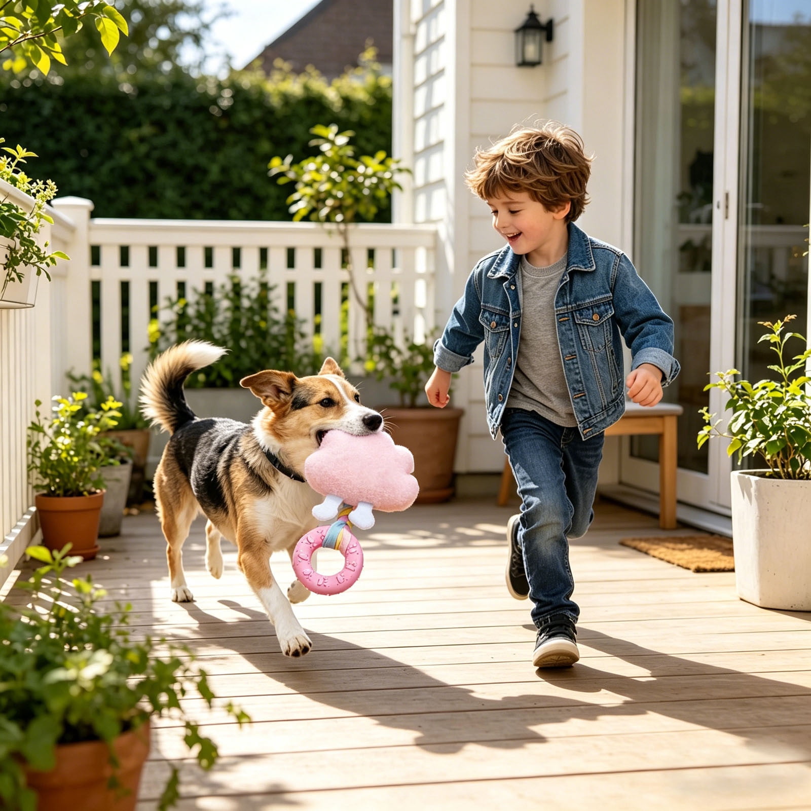 Gytml Squeaky Dog Chew Toys Durable Interactive Plush Puppy Toy With Squeaker Plush Dog Toy For Large & Medium Dogs Aggressive Chewers(B-2.76X7.48Inch)