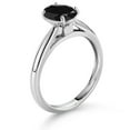 thumbnail image 3 of Gem Stone King 10K White Gold Black Sapphire Solitaire Engagement Ring for Women (1.66 Cttw, Oval 8X6MM, Gemstone September Birthstone, Available in Size 5, 6, 7, 8, 9), 3 of 4