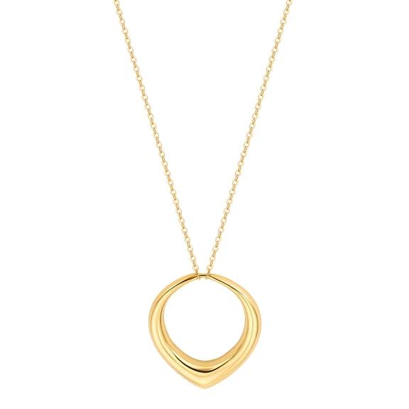 CANEVINKA 18K Gold Plated Heart Pendant Necklace Long Sweater Chain Necklace Dainty Layered Jewelry for Women