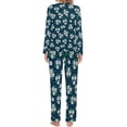 thumbnail image 4 of Daisies Blossom Pajamas Female Abstract Flowers Print Cute Nightwear Daily Two Piece Home Oversized Pajama Sets, 4 of 7