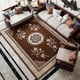 thumbnail image 1 of Living Room Carpet Chinese Style Royal Blue Carpet Nordic Rug Jacquard Bedroom Bedside Non-slip Carpet Coffee Table Floor Mat My Lux Decor Round, 1 of 7