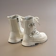 thumbnail image 7 of BOBOGOJP Girls Boys Ankle Boots Side Zipper Combat Shoes with Lace Up for Toddler/Little Kid/Big Kid Beige for Size 11, 7 of 7