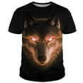 thumbnail image 4 of Wxolcjlv Men's Glowing Wolf Print Short Sleeve T Shirt Crew Neck Regular Fit Daily Wear Pullover Tee, 4 of 4