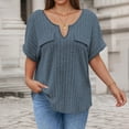 thumbnail image 5 of Mifsaly Womens V Neck Short Sleeve Tops Summer Ribbed Knit Oversized T Shirts Casual Loose Fit Flattering Daily Wear Soft Breathable Comfy Basic Top XXXL, 5 of 5