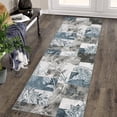 thumbnail image 6 of Haperlare Area Rug Abstract Modern Geometric Rug Machine Washable Area Rug Non Slip Non Shedding Distressed Throw Rug, 2' x 8' Blue, 6 of 7