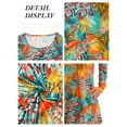 thumbnail image 6 of FlorCurve Women's Long Sleeve Casual Dress Loose Beach Vacation Dresses with Pockets, Feather Print Blue 2XL, 6 of 8