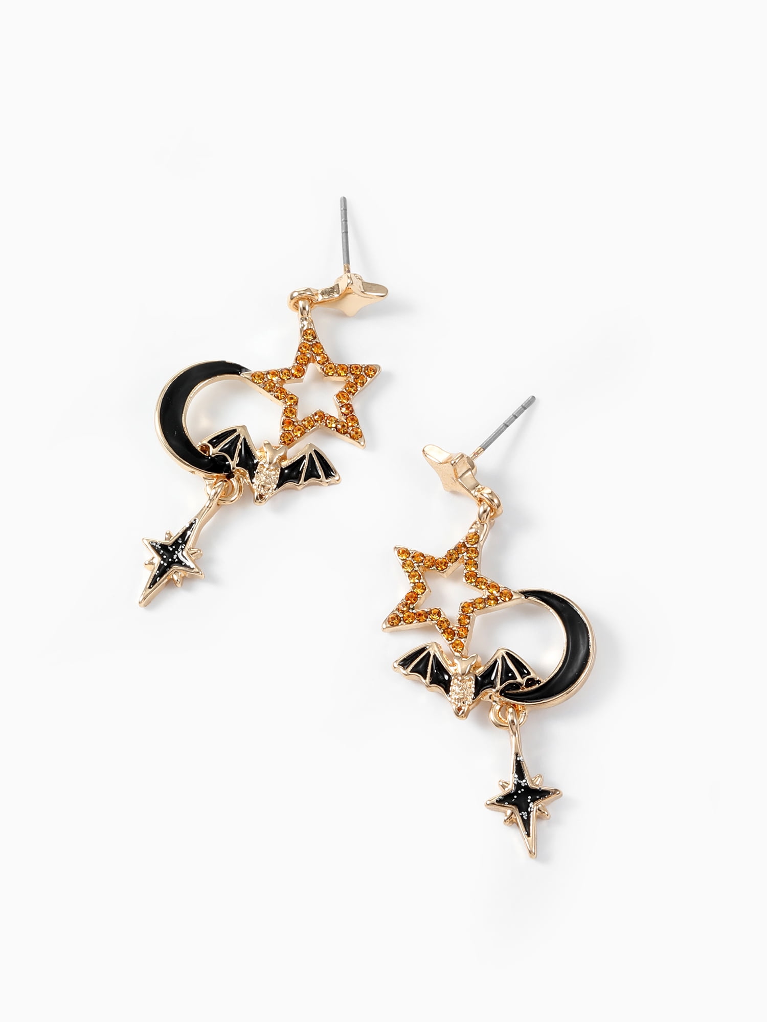 Way to Celebrate Celestial Bat Halloween Earrings, 1 Pair