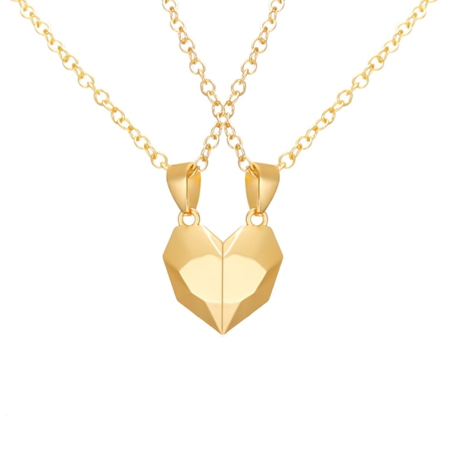 Fiudx Collares de Pareja, Joyería con Colgante de Corazón Magnético, Diseño Creativo de Piedra de Los Deseos, Símbolo de Unión Eterna, Regalo de Aniversario, Celebración de Relaciones Románticas, Per