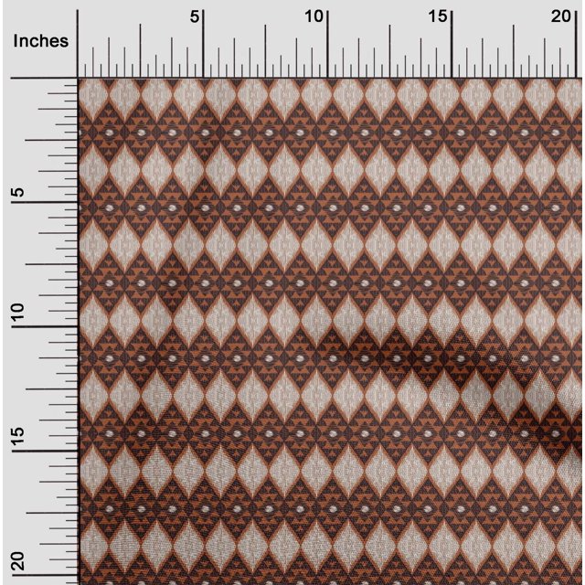 oneOone Polyester Lycra Fabric Argyle Style Ikat Printed Craft Fabric BTY 56 Inch Wide