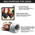thumbnail image 6 of Two Roosters with Flowers Kitchen Oven Mitt and Pot Holder Sets 2 Pcs for Baking, Cooking and Grilling, Heat Resistant Up To 392 °F, 6 of 6