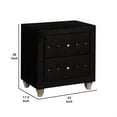 thumbnail image 5 of Rea Nightstand- 2 Drawers with Crystal Knobs- Black Velvet Upholstery, 5 of 7