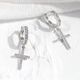 thumbnail image 6 of 14K Gold Plated Drop Dangle Cross Hoop Earrings Trendy Gold Cross Earrings for Women Small CZ Huggie Hoops Dangling Diamond Cross Earrings for Men Hypoallergenic Lightweight, 6 of 10
