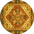 thumbnail image 1 of Ahgly Company Machine Washable Indoor Round Persian Yellow Traditional Area Rugs, 5' Round, 1 of 4