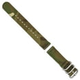 thumbnail image 2 of 20mm Two-Piece Green Camo Ballistic Nylon with Brushed Stainless Steel Buckle 8.5 inch Watch Band, 2 of 3