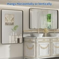 thumbnail image 2 of Apmir  Metal Frame Tempered Glass Bathroom Vanity Mirror for Wall, Cloakroom, Bedroom 48" x 32" - Black, 2 of 4