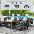 thumbnail image 6 of RADIATA® 7 Pieces Aluminum Patio Furniture Set with Fire Pit Table 43" Propane Gas Convertable Safe Approved Outdoor Luxury Conversation Sofa Set with Firepit Grey Color for Poolside, 6 of 11