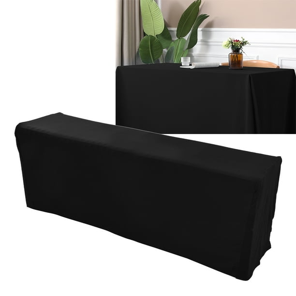 Mantel Para Mesa, Rectangular, Resistente A Las Arrugas, Lavable, Universal, Elástico, Color Negro, Para Bodas, Fiestas Y Exposiciones