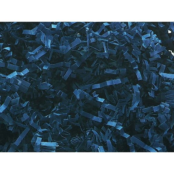 Pack Of 1, Solid Navy Blue Crinkle Cut™ Paper Shred (Spring Fill / Zig Fill) 1/8" Wide 10 Lb Made In USA