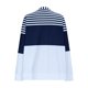 thumbnail image 4 of Ailaofu Women Striped Color Block Polo Sweatshirt Lapel Collared Long Sleeve Oversized Rugby Shirt Trendy Fall Clothes, 4 of 5