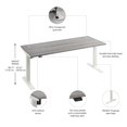 thumbnail image 3 of Scranton & Co Engineered Wood 72W Adjustable Standing Desk in Platinum Gray, 3 of 7