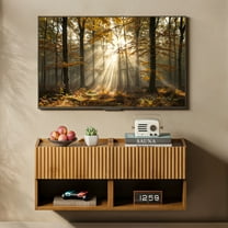 Wood Wall-Mounted Nightstand Set of 2 with Drawer - Space-Saving Floating Bedside Table for Bedroom, Living Room, Hallway or Entryway, Brown