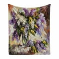 thumbnail image 1 of Lilac Soft Flannel Fleece Blanket, Digital Print of Impressionist Oil Painting with Newly Picked Lilac Bouquet in a Vase, Cozy Plush for Indoor and Outdoor Use, 70" x 90", Multicolor, by Ambesonne, 1 of 6