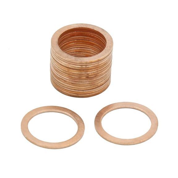 18mm Inner Dia Copper Washers Flat Car Metric Sealing Gaskets Rings 20pcs