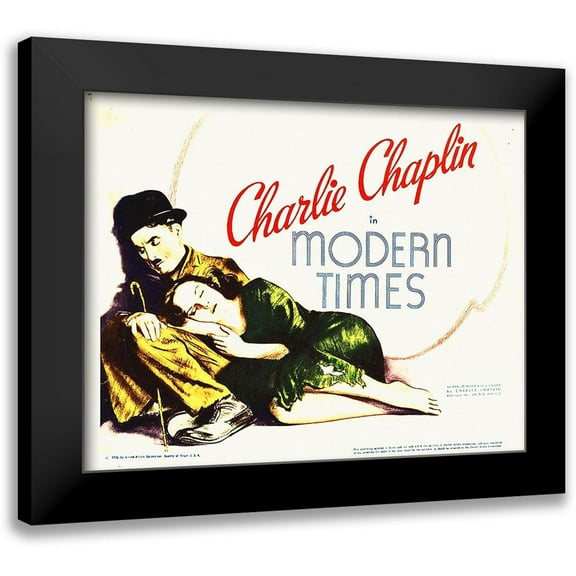 Hollywood Photo Archive 14x12 Black Modern Framed Museum Art Print Titled - Charlie Chaplin, Modern Times