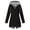 Black, variant on Lanhui Women Casual Solid Jacket Outdoor Plus Size Hooded Windproof Loose Coat
