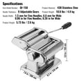 BENTISM Manual Stainless Steel Fresh Pasta Maker Machine Noodle Rollers