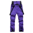 thumbnail image 2 of Ski Pants Waterproof Warm Outdoor Bib Insulated Ripstop Veneer Cargo Hiking Pants Womens Snow Pants Purple M, 2 of 7