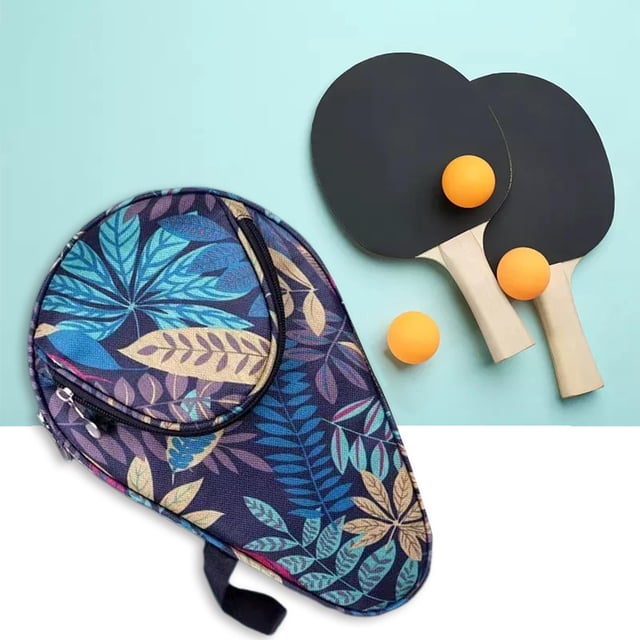Funda para raqueta de tenis de mesa, práctica, de gran capacidad, con organizador de raqueta con cremallera, duradera, a prueba de polvo, deportes al Azul