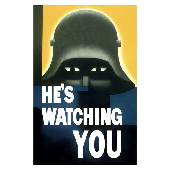 Gift Watching You Vintage World War II Military Propaganda Poster